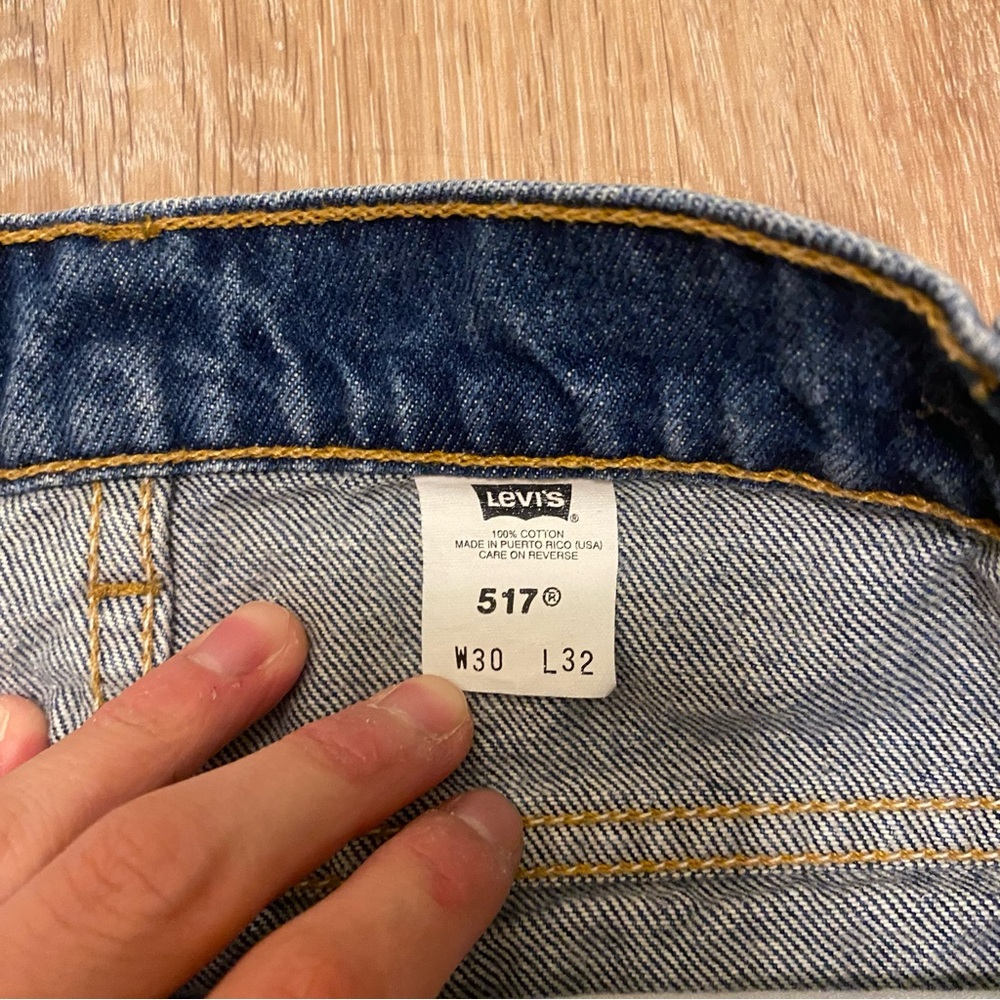 Vintage Levi’s 517 Bootcut Orange Tab 30x32 Denim Jeans Made in USA 90s Flare - Picture 6 of 7